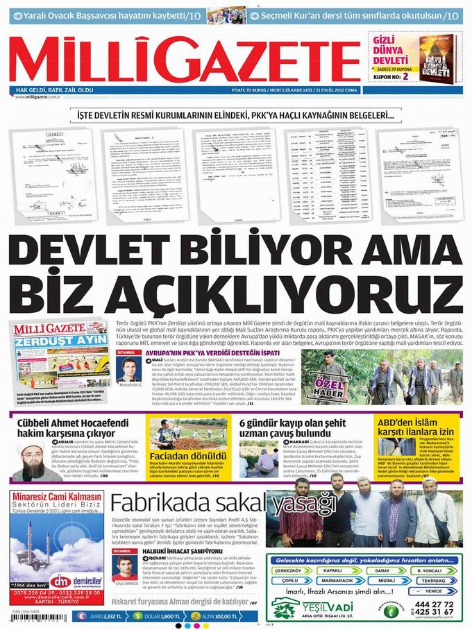 Gazete Manşetleri - 21 Eylül Cuma 16