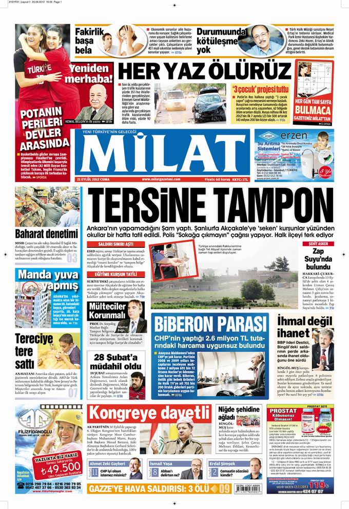 Gazete Manşetleri - 21 Eylül Cuma 17
