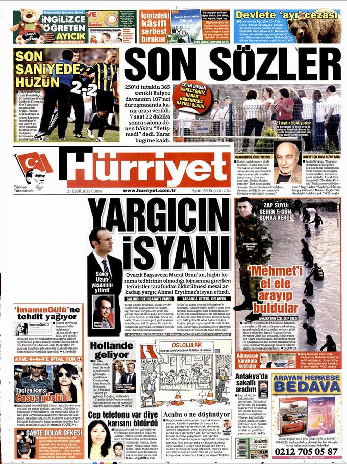 Gazete Manşetleri - 21 Eylül Cuma 18