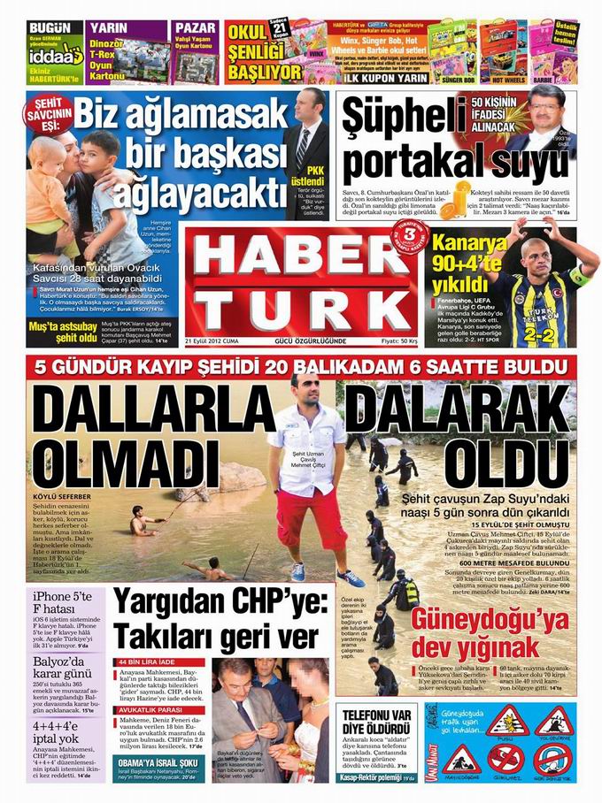 Gazete Manşetleri - 21 Eylül Cuma 19
