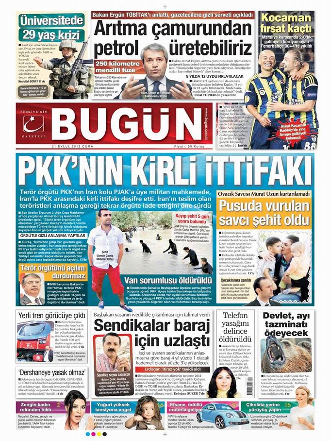 Gazete Manşetleri - 21 Eylül Cuma 22