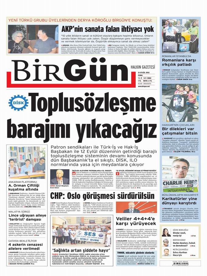 Gazete Manşetleri - 21 Eylül Cuma 23