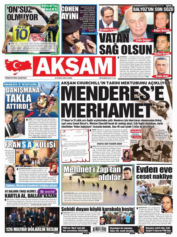 Gazete Manşetleri - 21 Eylül Cuma 24