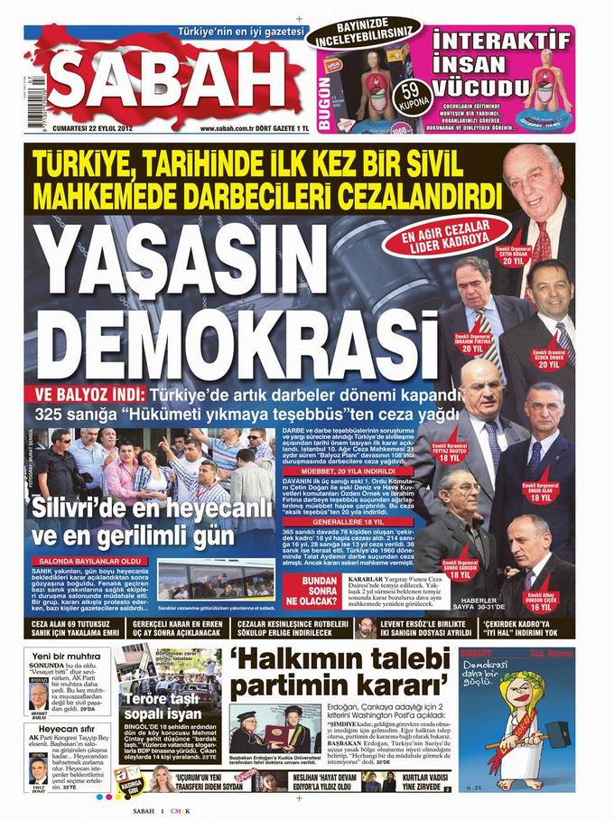 Gazete Manşetleri - 22 Eylül Cumartesi 11