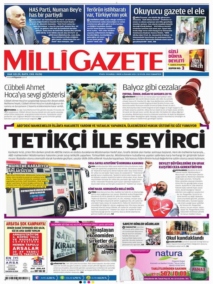 Gazete Manşetleri - 22 Eylül Cumartesi 16