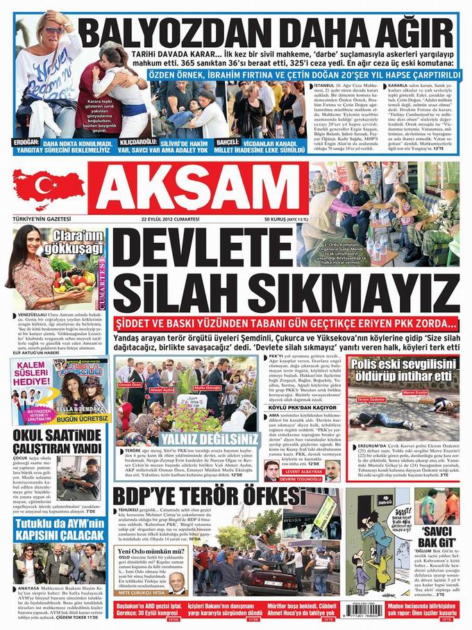 Gazete Manşetleri - 22 Eylül Cumartesi 25