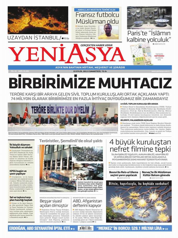 Gazete Manşetleri - 22 Eylül Cumartesi 3