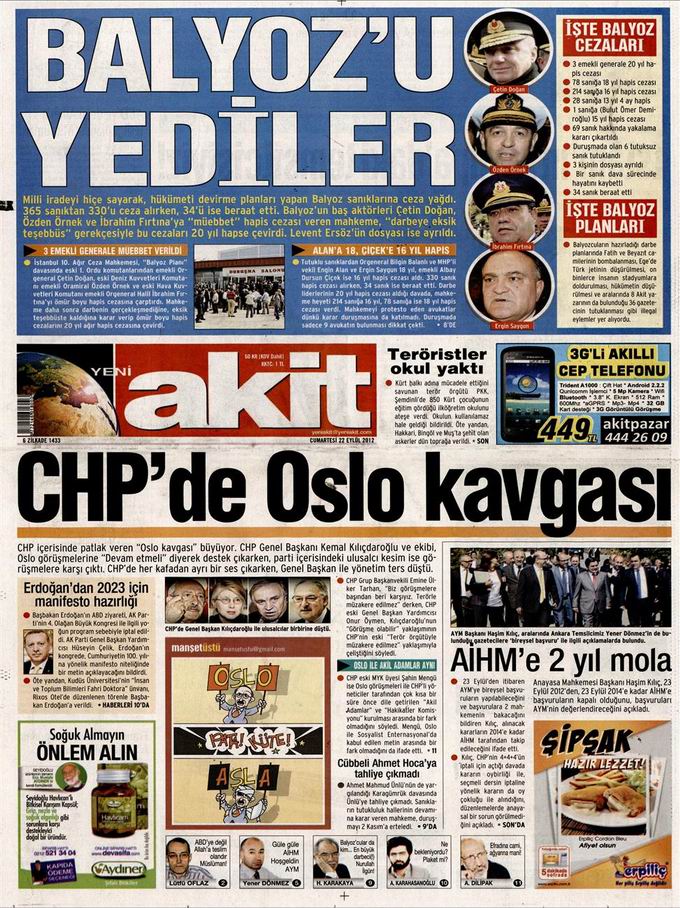 Gazete Manşetleri - 22 Eylül Cumartesi 4
