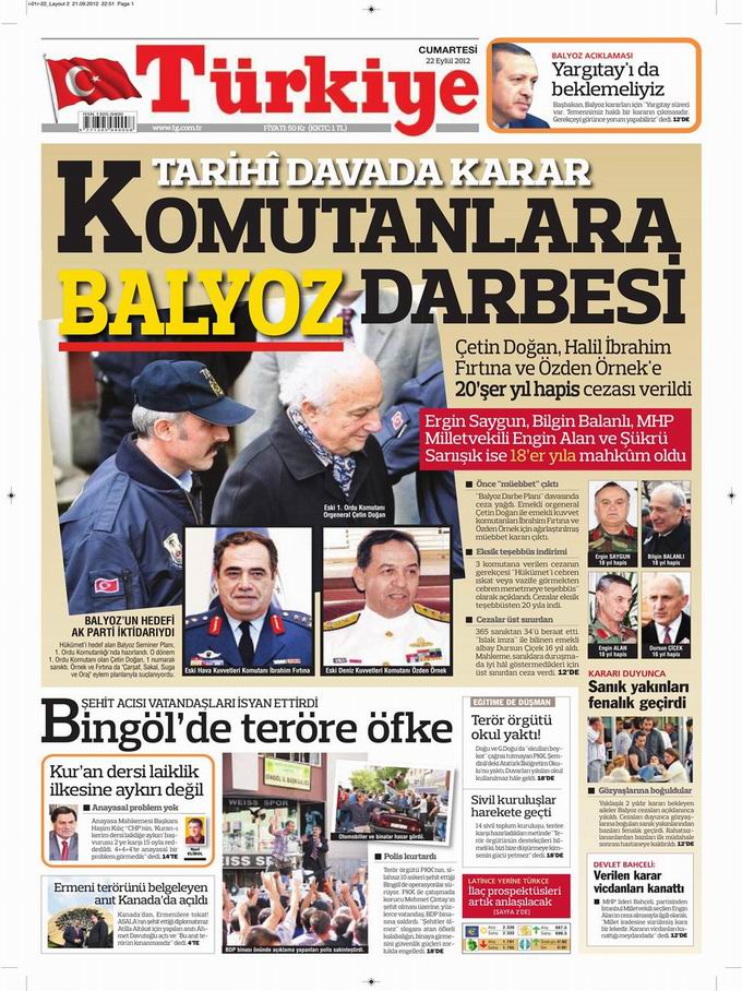 Gazete Manşetleri - 22 Eylül Cumartesi 6