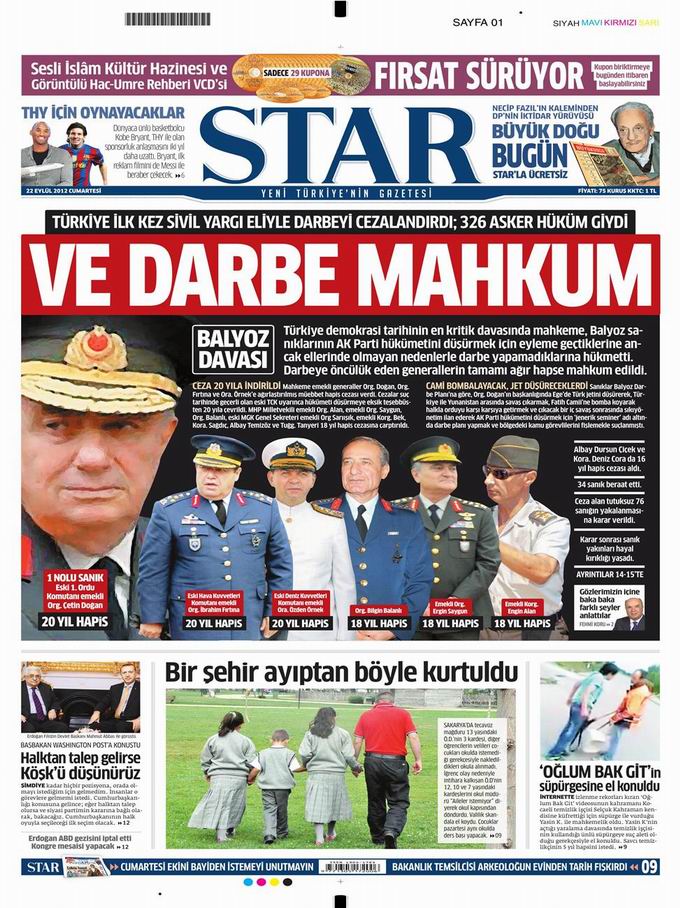 Gazete Manşetleri - 22 Eylül Cumartesi 9