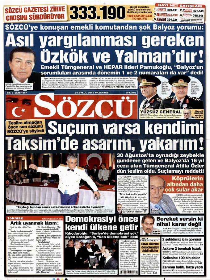 Gazete Manşetleri - 24 Eylül Pazartesi 10