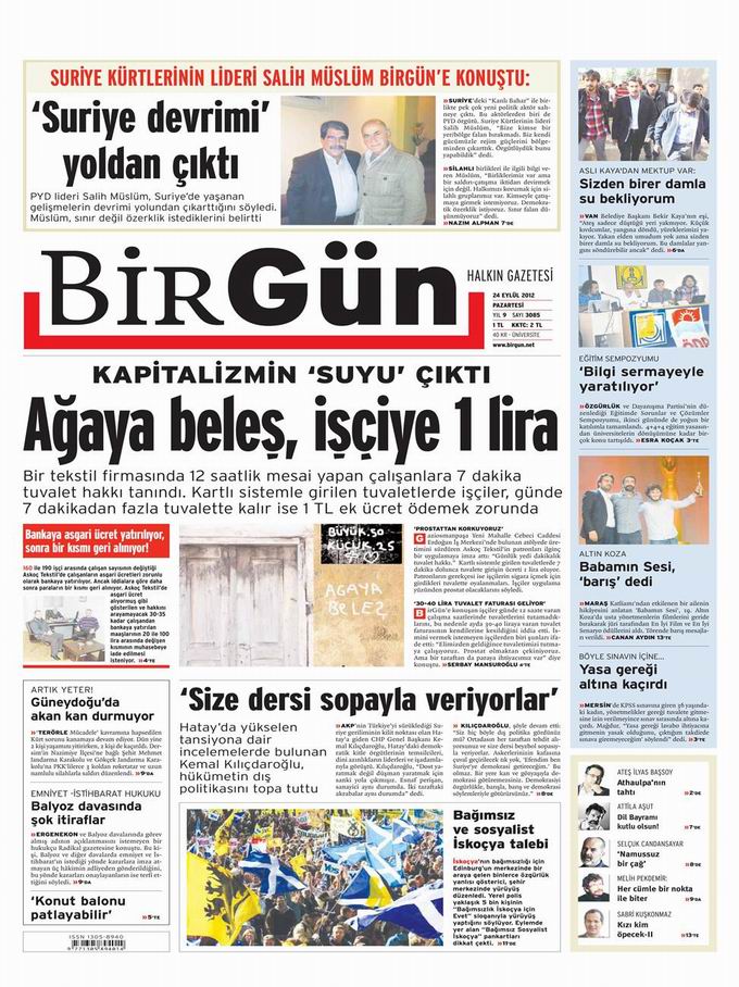 Gazete Manşetleri - 24 Eylül Pazartesi 24