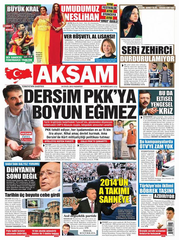 Gazete Manşetleri - 24 Eylül Pazartesi 25