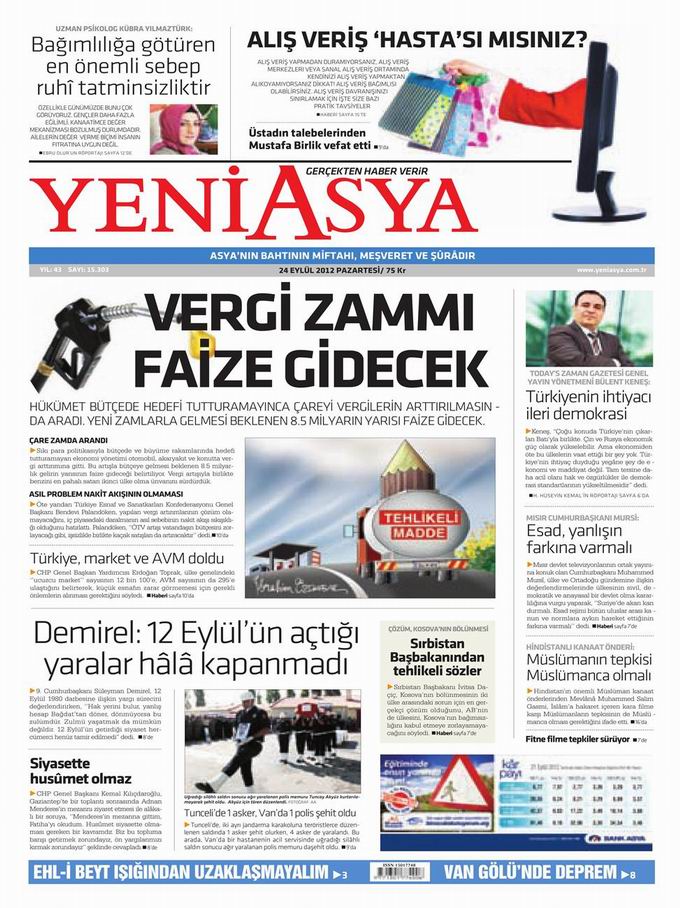 Gazete Manşetleri - 24 Eylül Pazartesi 3