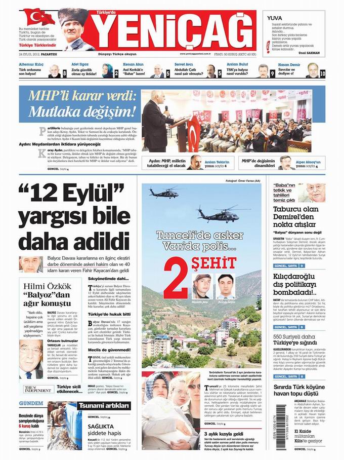 Gazete Manşetleri - 24 Eylül Pazartesi 7
