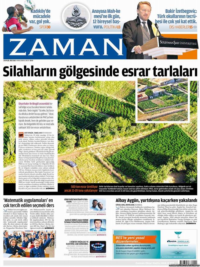 Gazete Manşetleri - 25 Eylül Salı 1