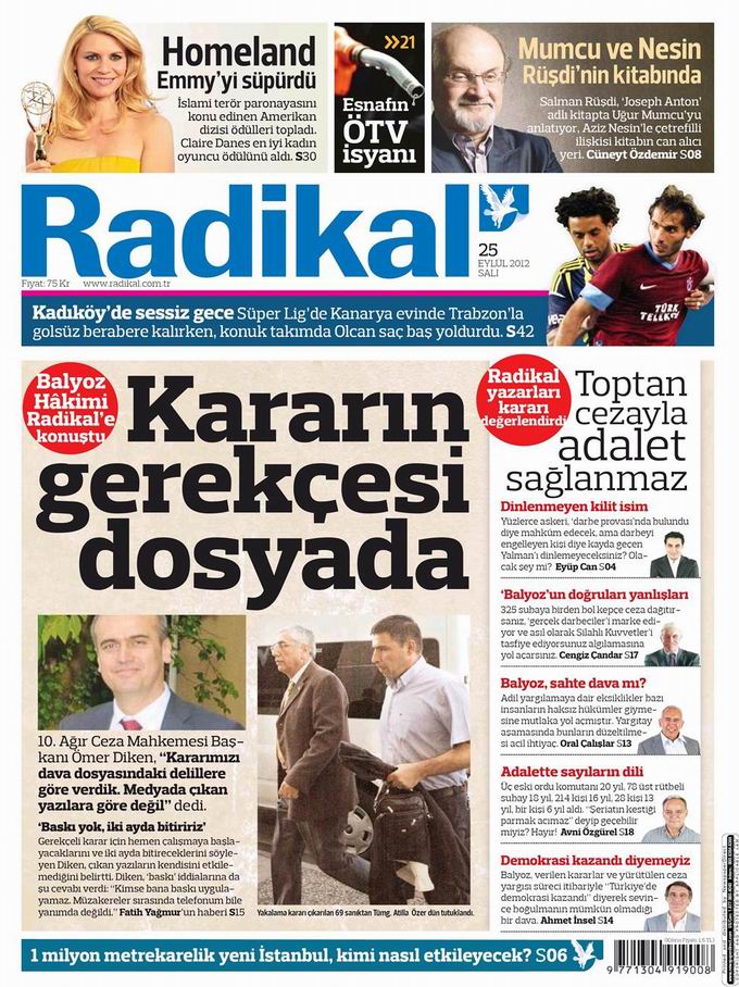 Gazete Manşetleri - 25 Eylül Salı 12