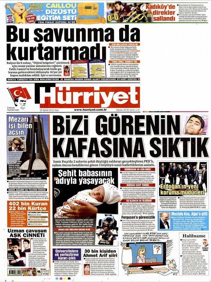 Gazete Manşetleri - 25 Eylül Salı 18