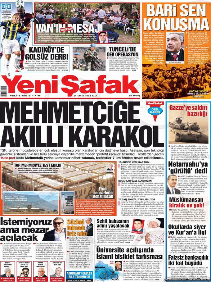 Gazete Manşetleri - 25 Eylül Salı 2