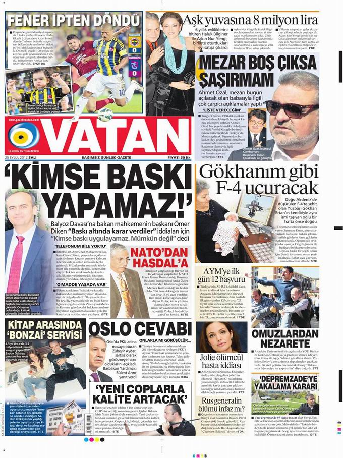 Gazete Manşetleri - 25 Eylül Salı 5