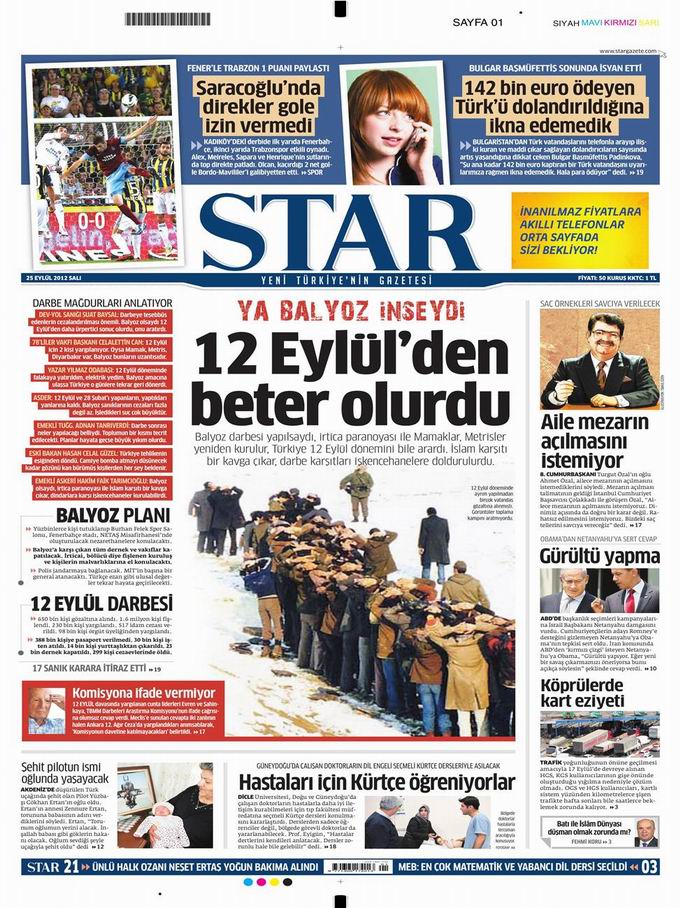 Gazete Manşetleri - 25 Eylül Salı 9