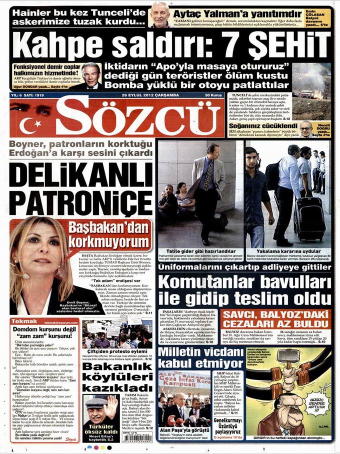 Gazete Manşetleri - 26 Eylül Çarşamba 10