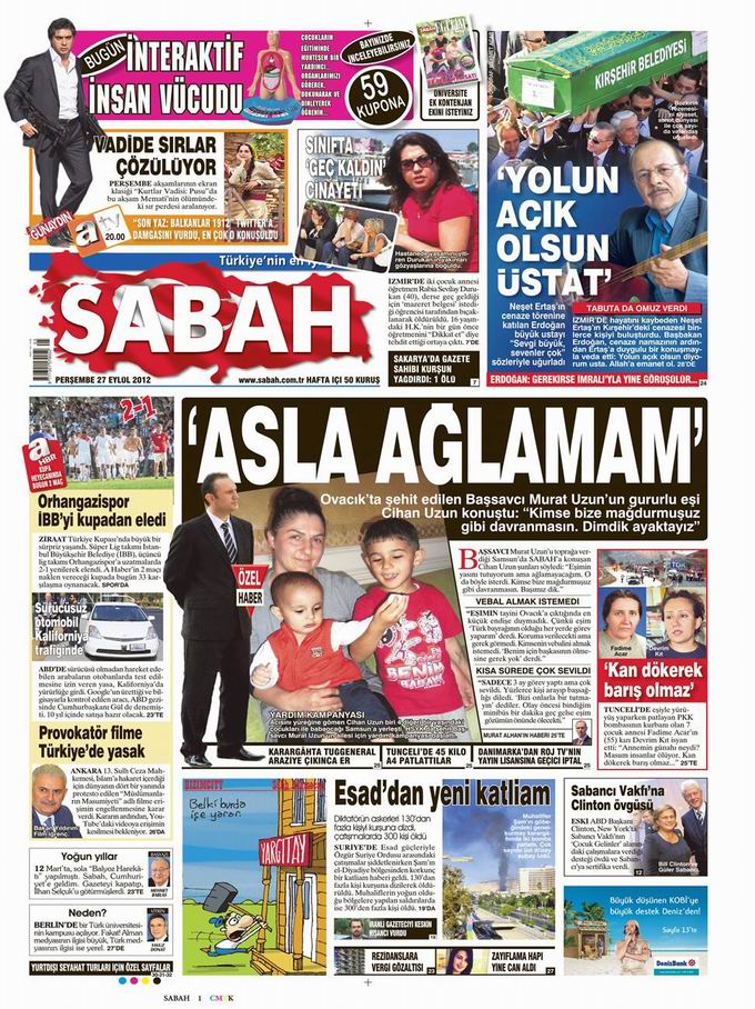 Gazete Manşetleri - 27 Eylül Perşembe 11