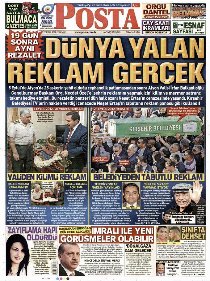 Gazete Manşetleri - 27 Eylül Perşembe 13
