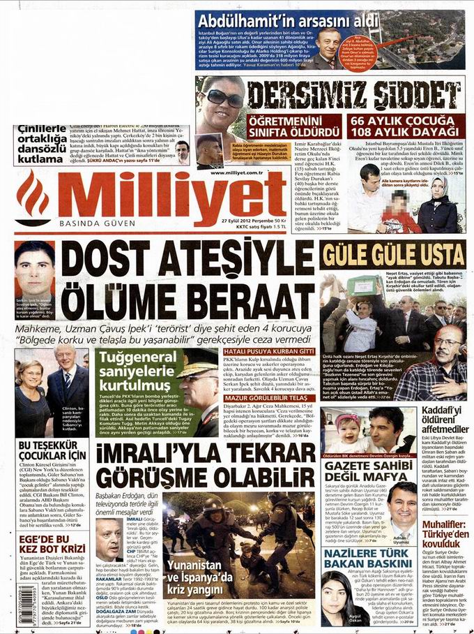 Gazete Manşetleri - 27 Eylül Perşembe 15