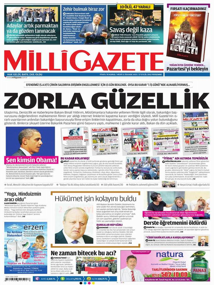 Gazete Manşetleri - 27 Eylül Perşembe 16