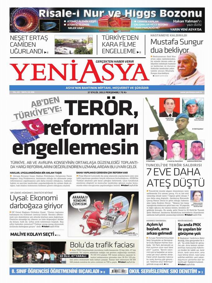 Gazete Manşetleri - 27 Eylül Perşembe 3