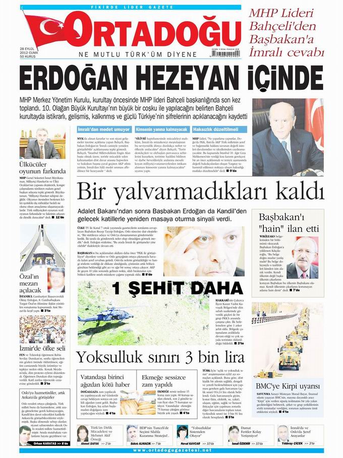 Gazete Manşetleri - 28 Eylül Cuma 14