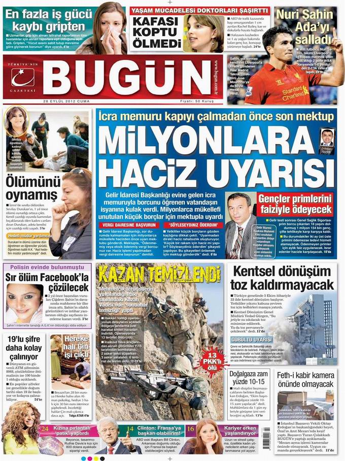 Gazete Manşetleri - 28 Eylül Cuma 22