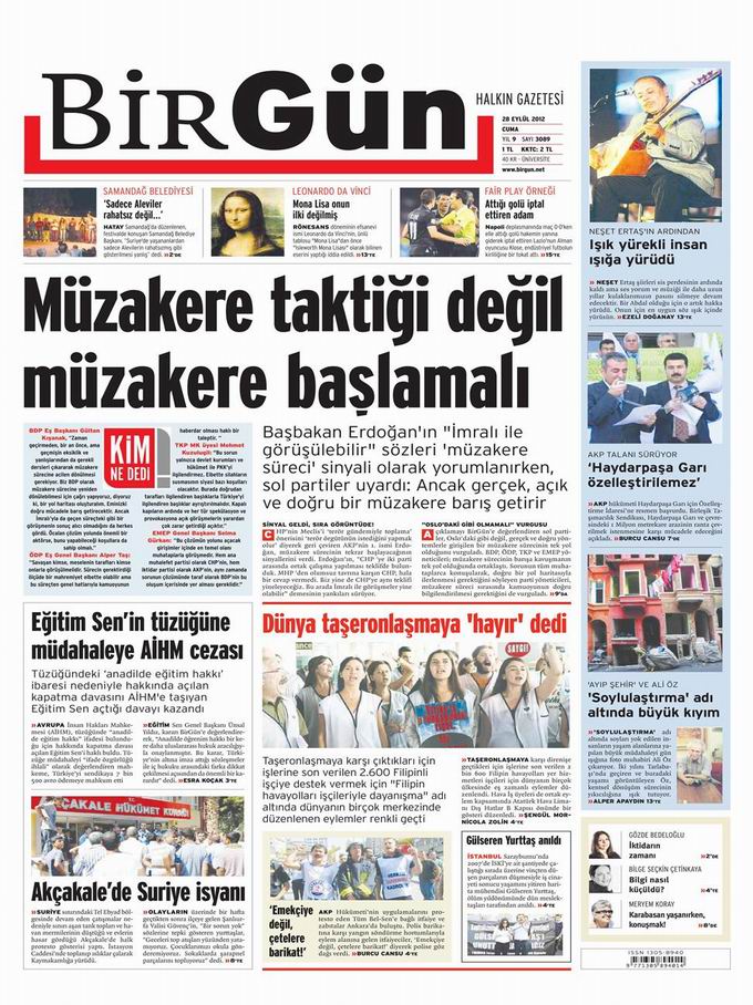 Gazete Manşetleri - 28 Eylül Cuma 23