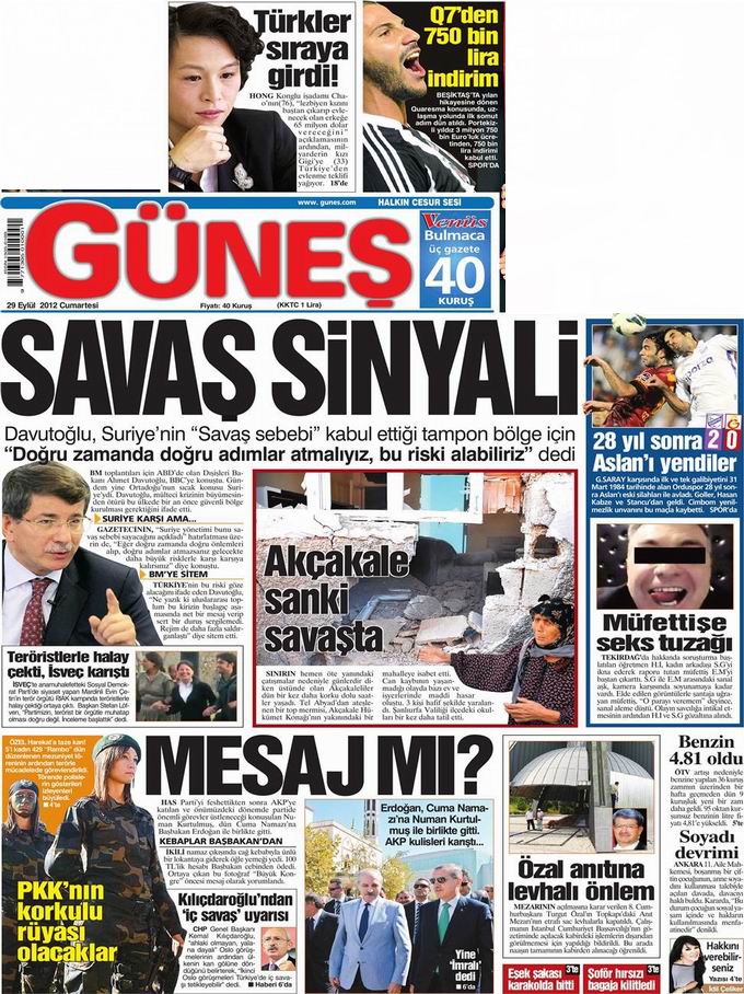 Gazete Manşetleri - 29 Eylül Cumartesi 20