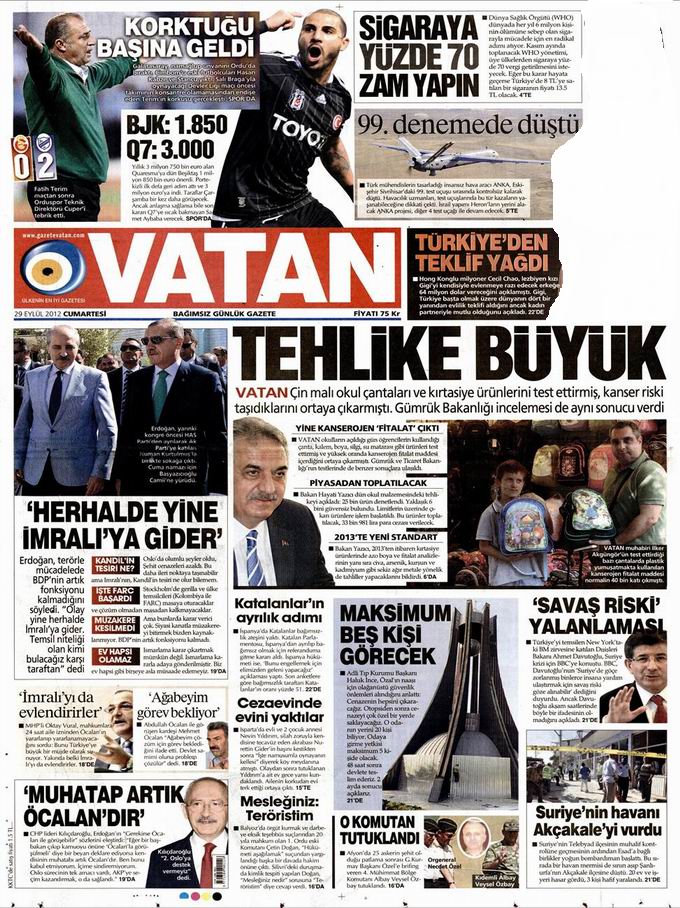 Gazete Manşetleri - 29 Eylül Cumartesi 5