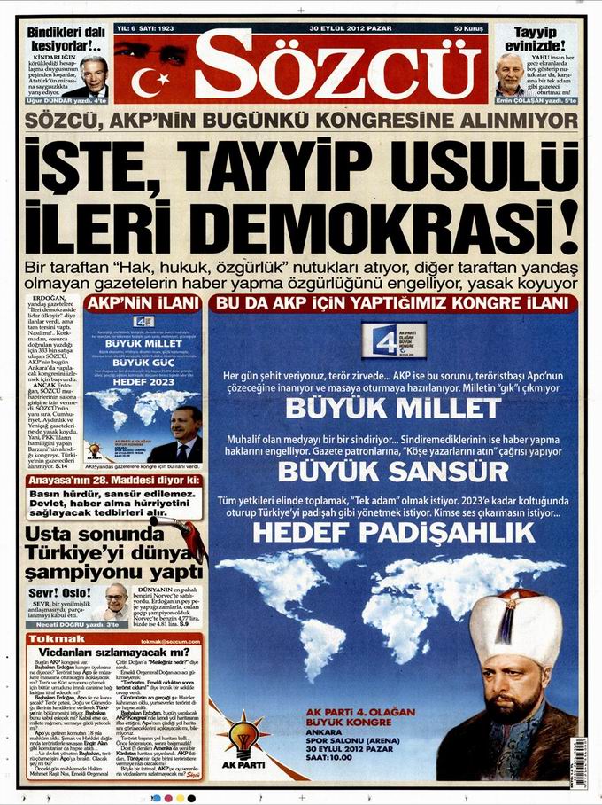 Gazete Manşetleri - 30 Eylül Pazar 10