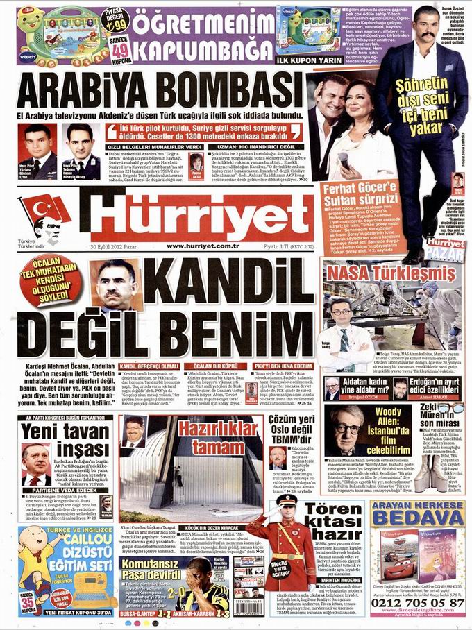 Gazete Manşetleri - 30 Eylül Pazar 17