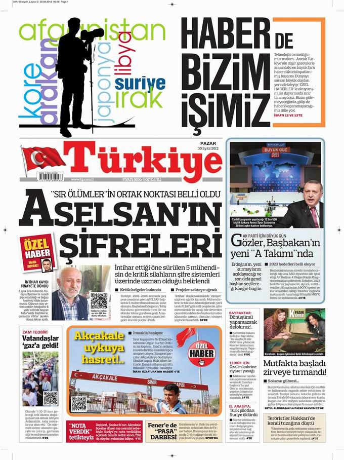 Gazete Manşetleri - 30 Eylül Pazar 6