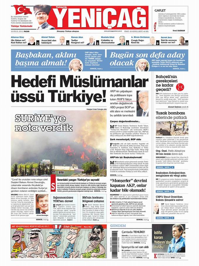 Gazete Manşetleri - 30 Eylül Pazar 7
