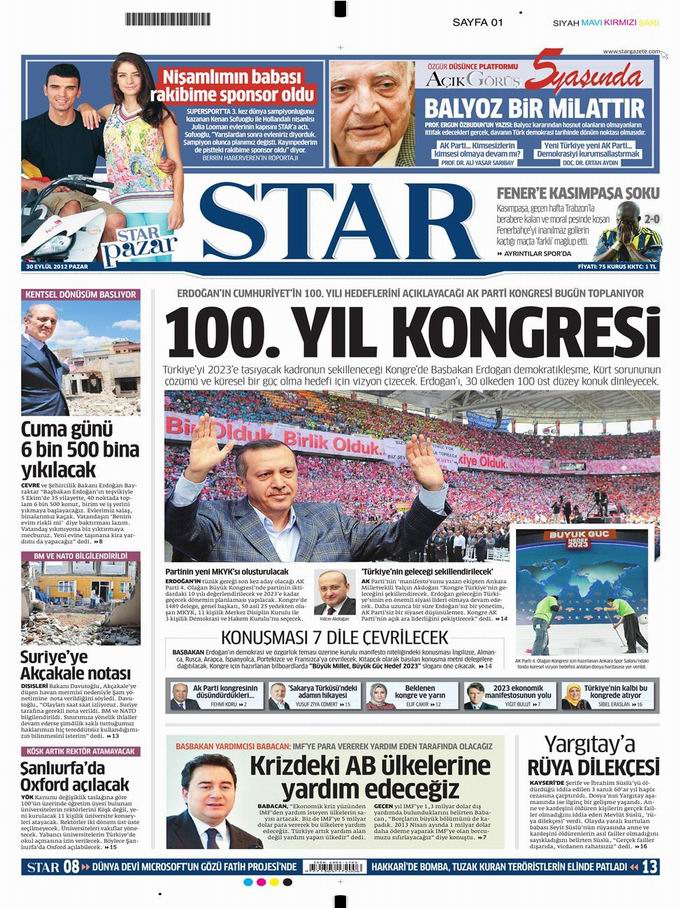 Gazete Manşetleri - 30 Eylül Pazar 9