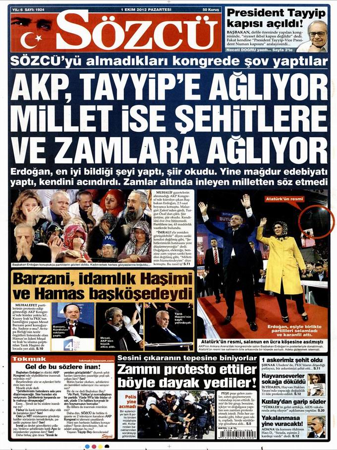 Gazete Manşetleri - 1 Ekim Pazartesi 10
