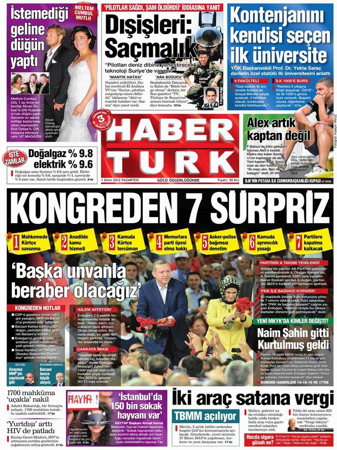 Gazete Manşetleri - 1 Ekim Pazartesi 18