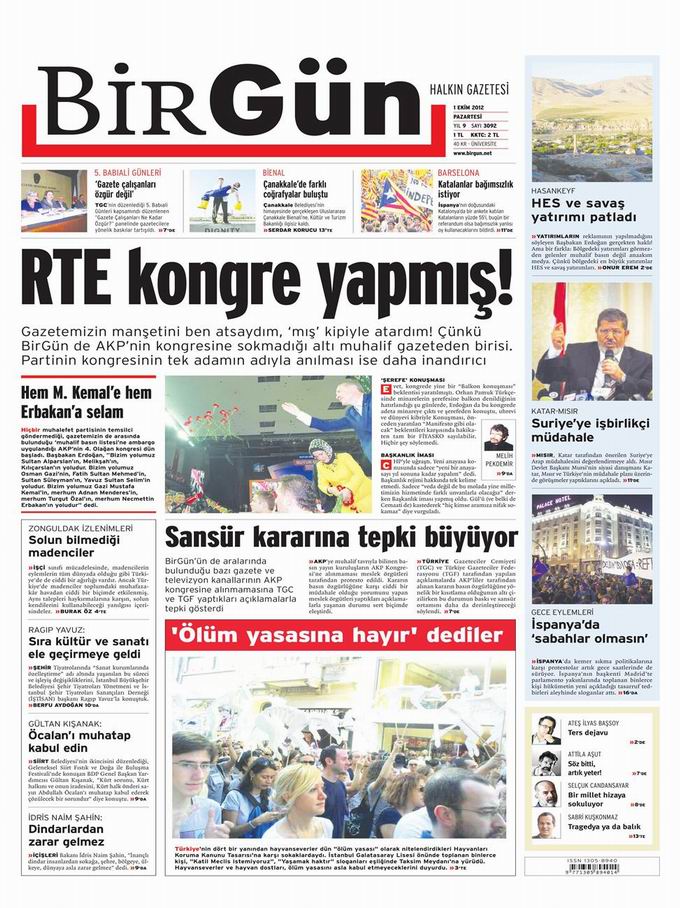 Gazete Manşetleri - 1 Ekim Pazartesi 21