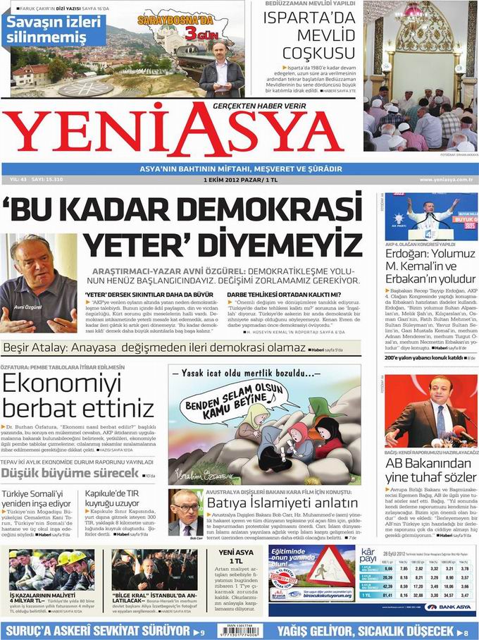 Gazete Manşetleri - 1 Ekim Pazartesi 3