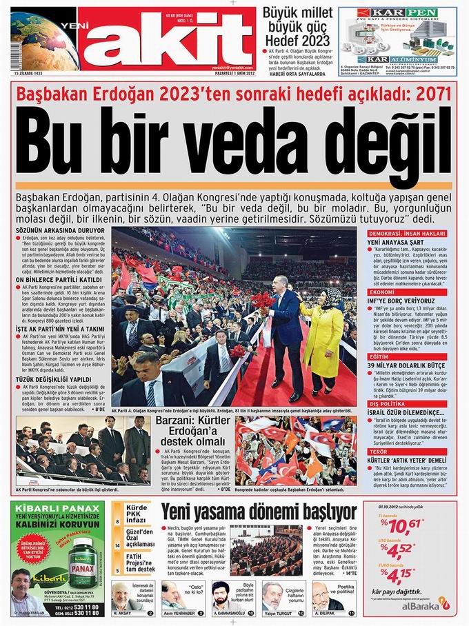 Gazete Manşetleri - 1 Ekim Pazartesi 4
