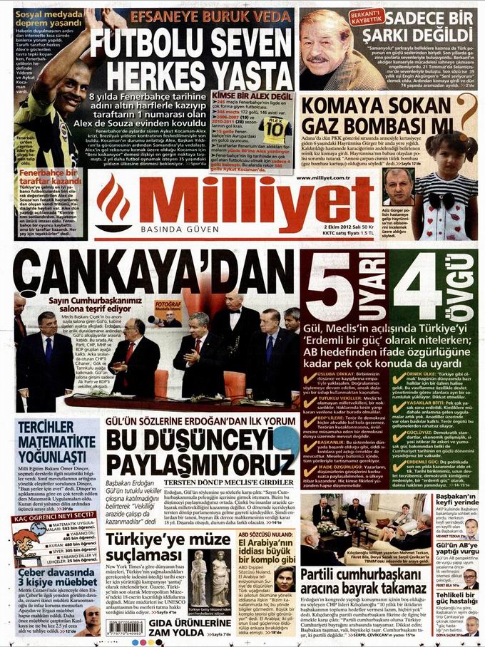 Gazete Manşetleri - 2 Ekim Salı 14