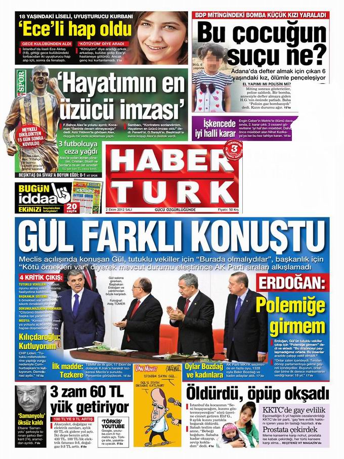 Gazete Manşetleri - 2 Ekim Salı 18