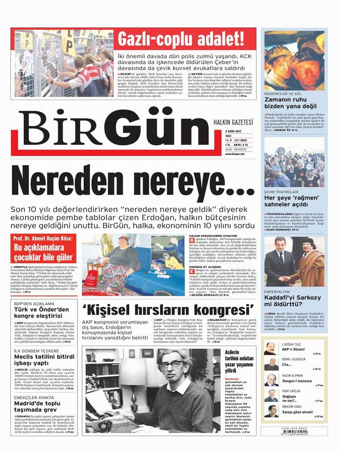 Gazete Manşetleri - 2 Ekim Salı 21