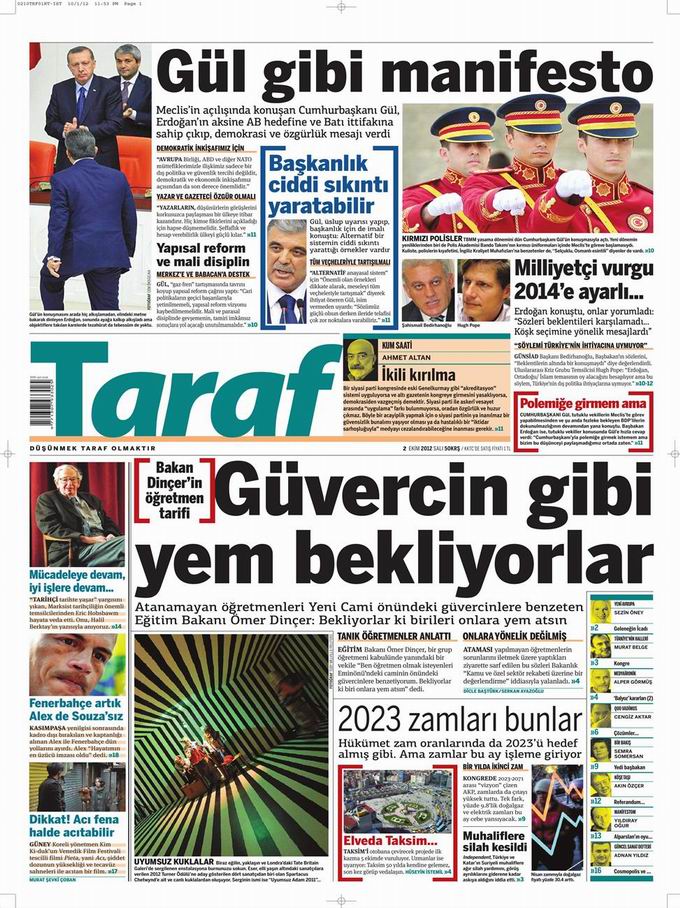 Gazete Manşetleri - 2 Ekim Salı 8